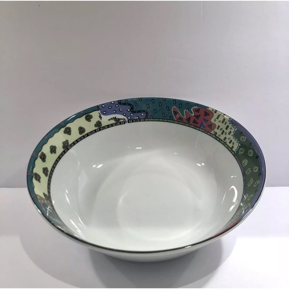 MINT! Vtg 90s Christopher Stuart 'Boundaries' Pattern Large Serving Bowl - Y0239 - Picture 10 of 10